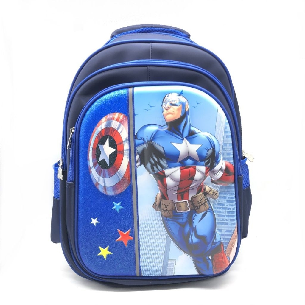 tas sekolah avengers captain america 3D original import