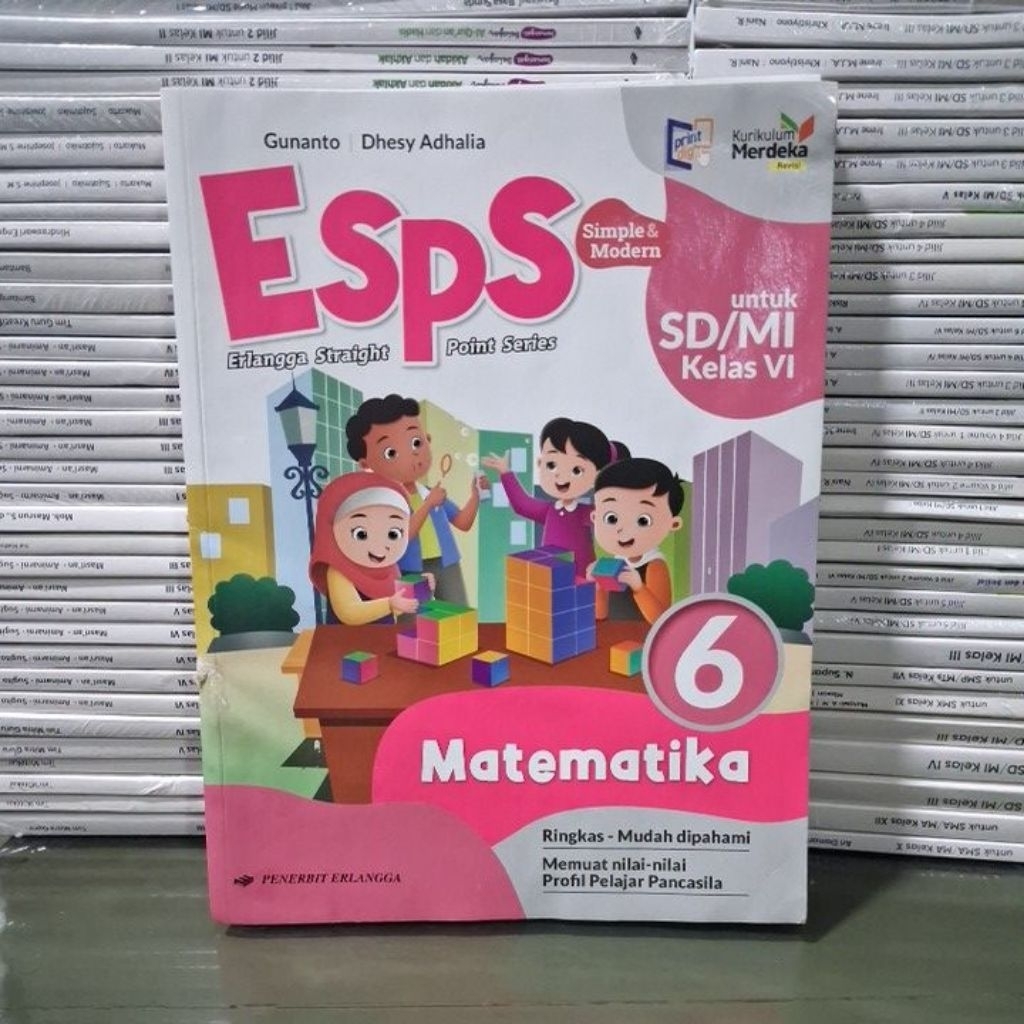 Buku Original ESPS Matematika SD MI Kelas 6 K Merdeka Revis Erlangga