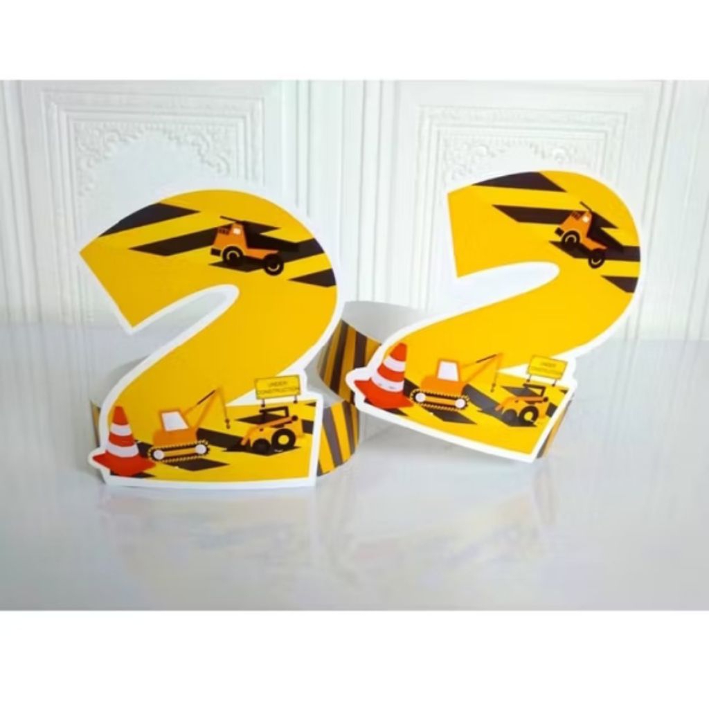 Topi Melingkar Excavator Angka / Topi Melingkar Ultah / Topi Melingkar Ultah