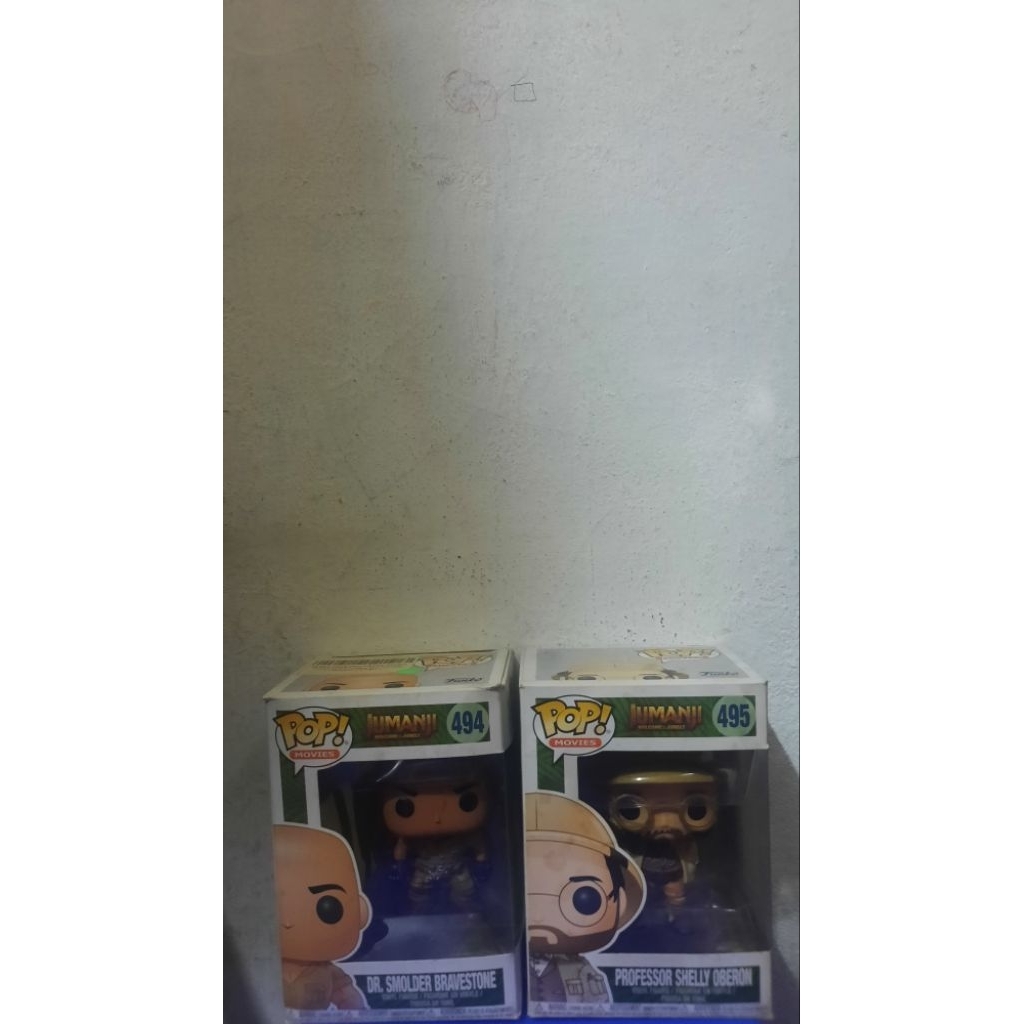 Funko POP Jumanji Welcome to the Jungle - Dr Smolder Bravestone #494 & Professor Shelly Oberon BOX D