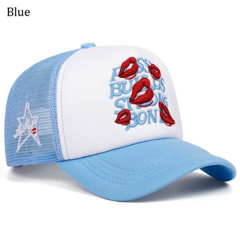 TERMURAH Topi trucker original red lips embroidery baseball fashion summer net cap hat topi visor ou