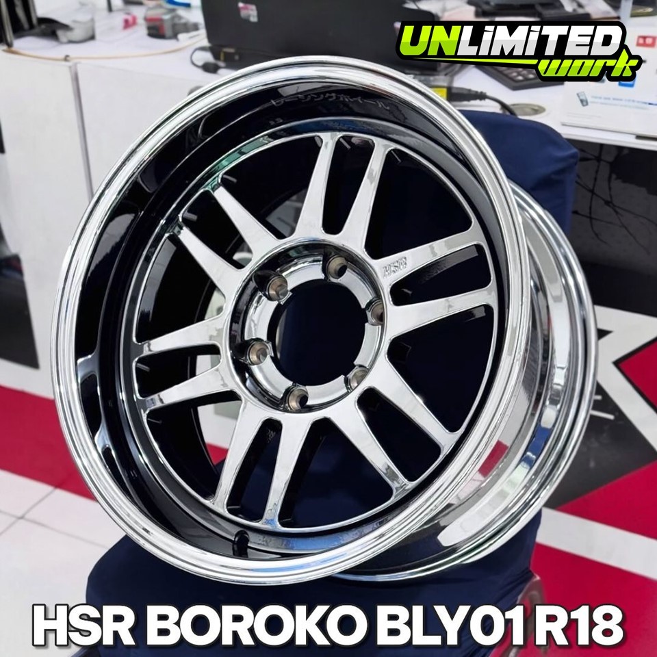 Velg Racing Black Chrome Ring 18 Model RPF Celong HSR Boroko BLY R18 Hilux Ranger Pajero Fortuner