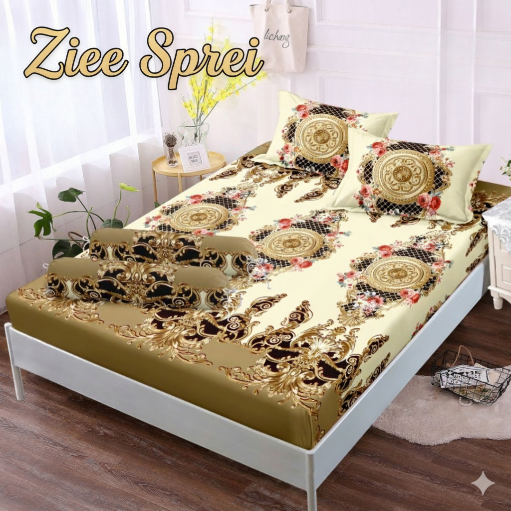 Sprei Set Sarung Bantal & Guling Bahan Katun Premium Motif Batik Klasik 160x200 120x200