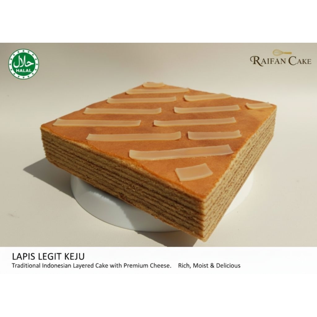 Kue Lapis Legit Spesial Premium Lembut Basah Harum Gurih Halal Lezat Camilan Enak Ukuran 16X16 Rasa 