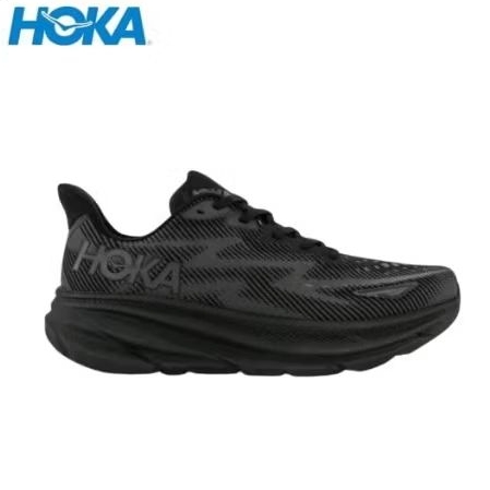 Sepatu Hoka Clifton 9 black mens Running Shoes