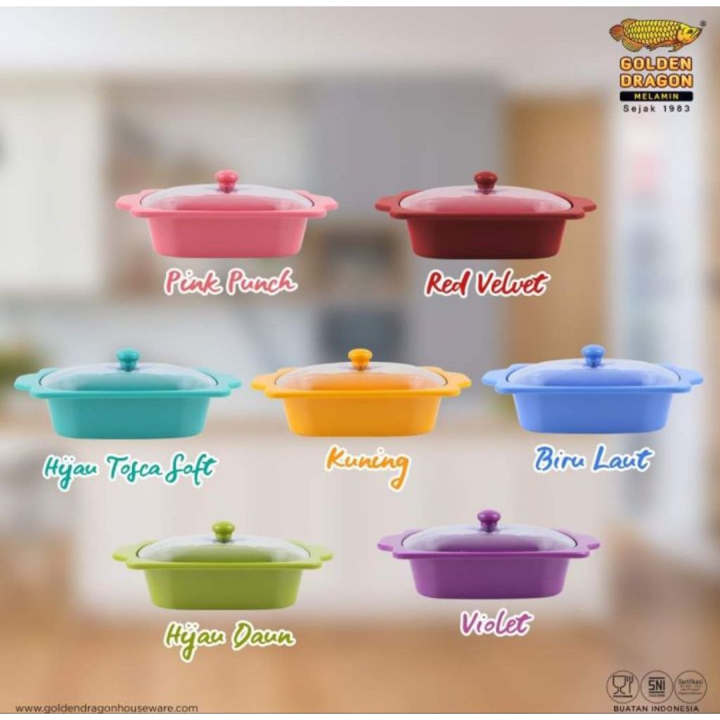 Buffet Single Set Golden Dragon Ukuran 9" Melamine Prasmanan Set