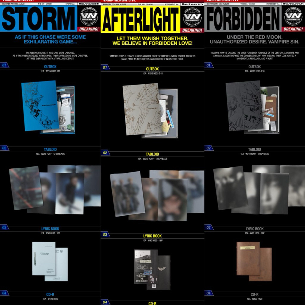 OPEN PO : ALBUM ENHYPEN THE VANISH STANDARD ; STORM AFTERLIGHT FORBIDDEN SEALED VOICE KEYRING RANDOM