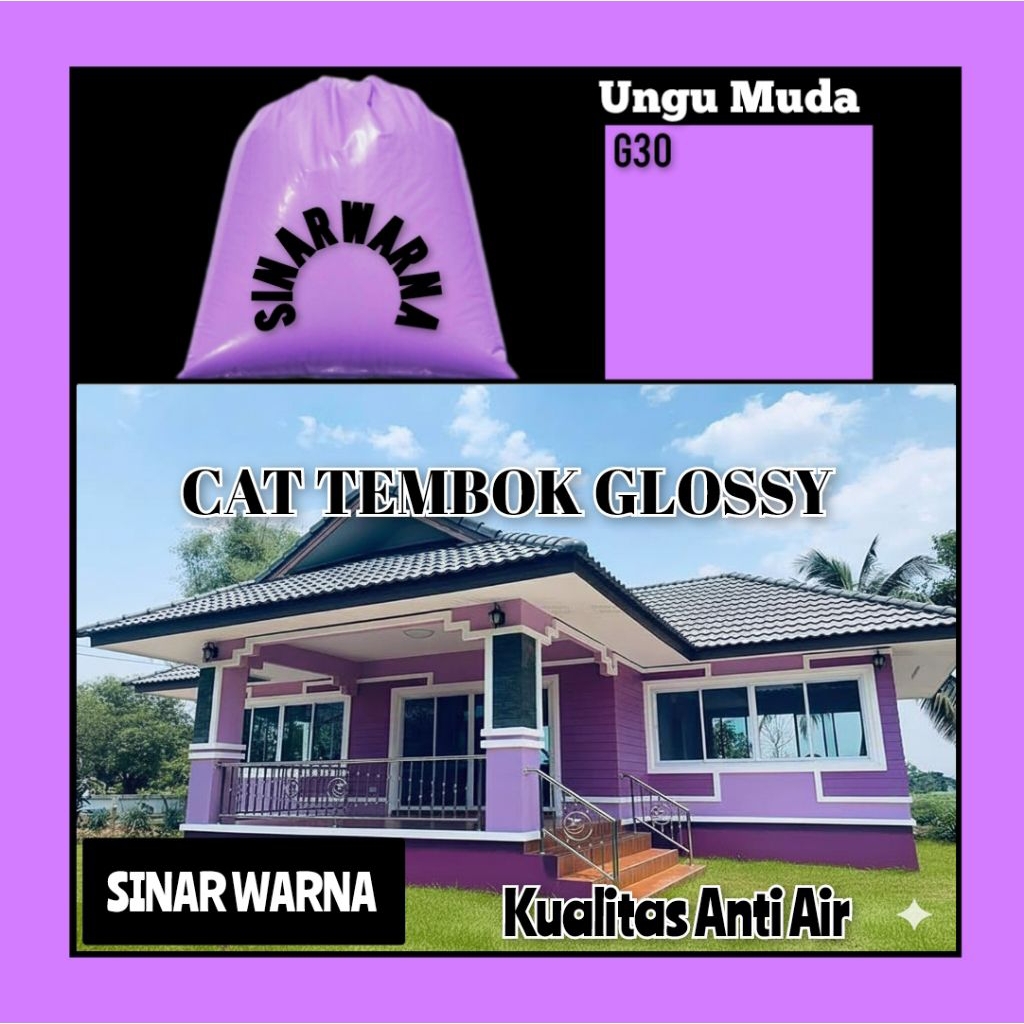 1 kg cat tembok glossy cat tembok warna ungu muda cat tembok mengkilap cat tembok warna ungu
