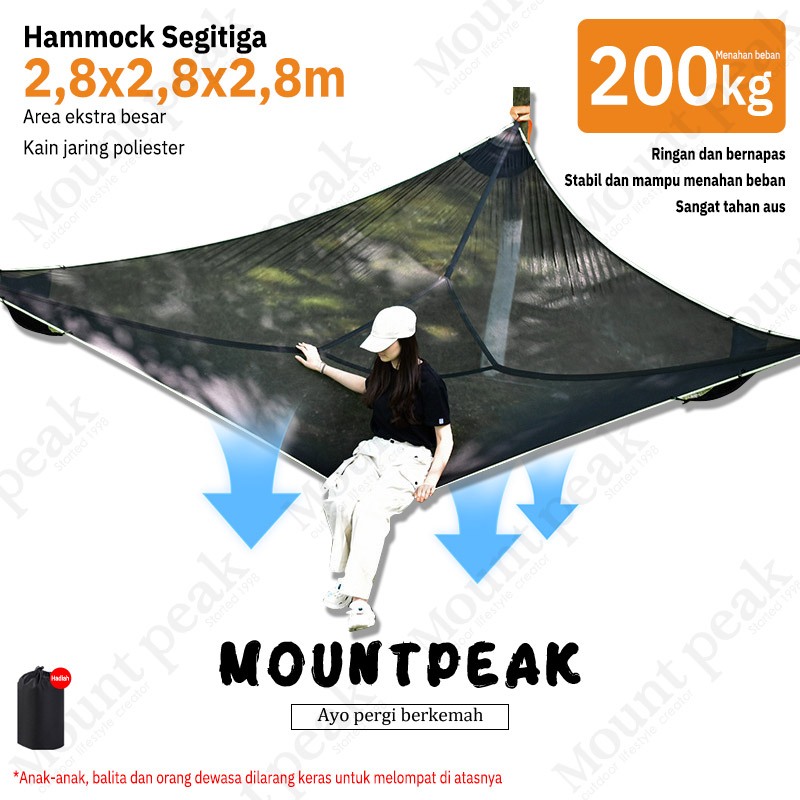 Hammock Segitiga Anti Goyang Berkelambu, Tenda Tidur Gantung Outdoor, Hammock Camping Nyaman