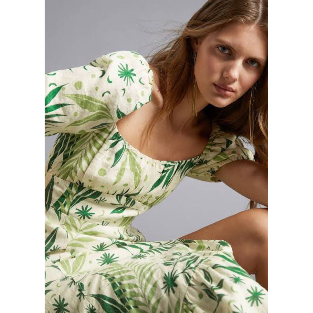 L359 - Other Stories Green Linen Dress