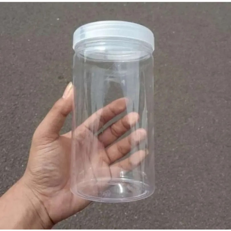 Toples 1000ml tutup Bening PREMIUM {Grosir} isi 50pcs / Toples Plastik Tabung