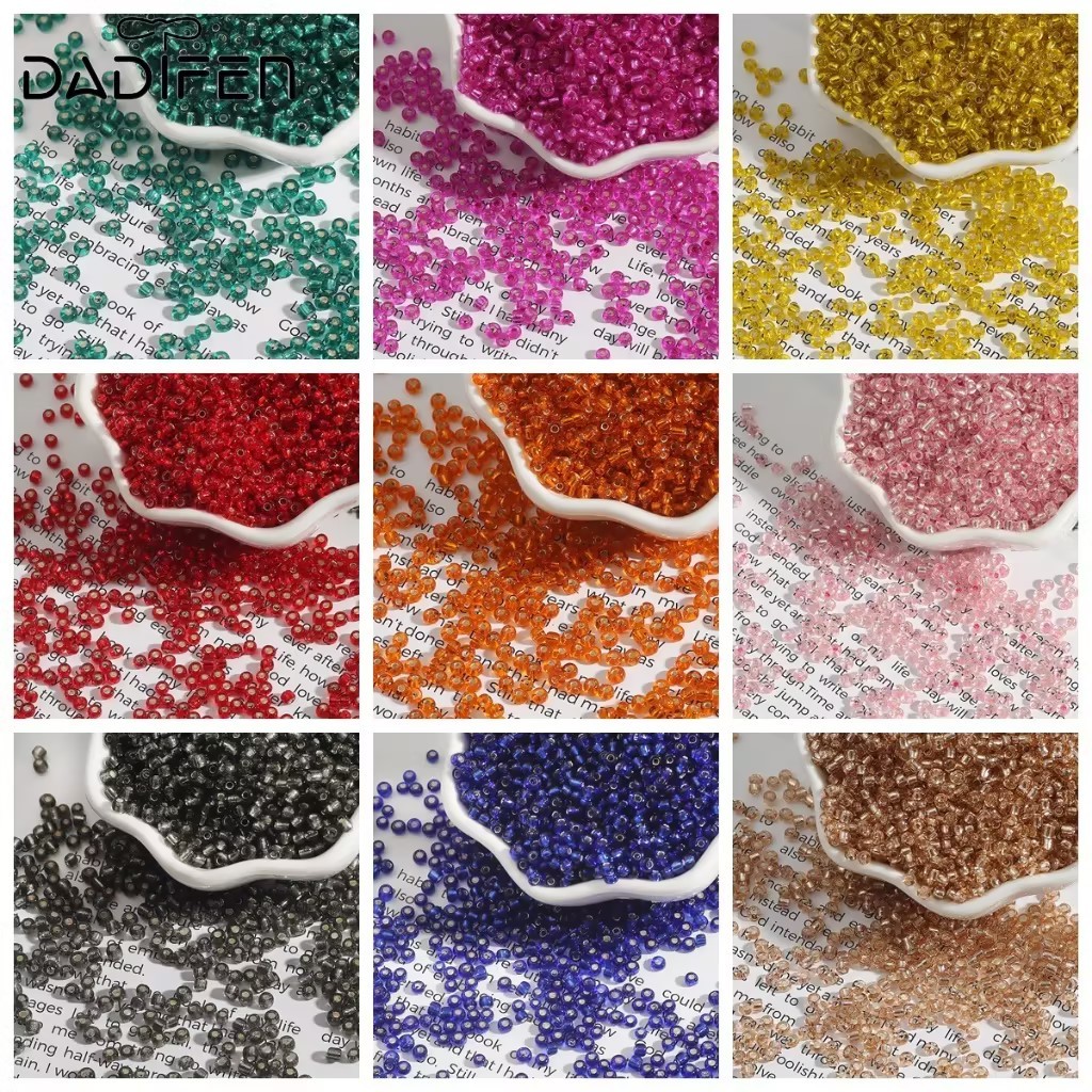 [Daidifen] 2/3/4mm Manik Kaca Ceko Transparan Warna Dalam  - Untuk Hiasan & Jahit Baju DIY - Efek Kr