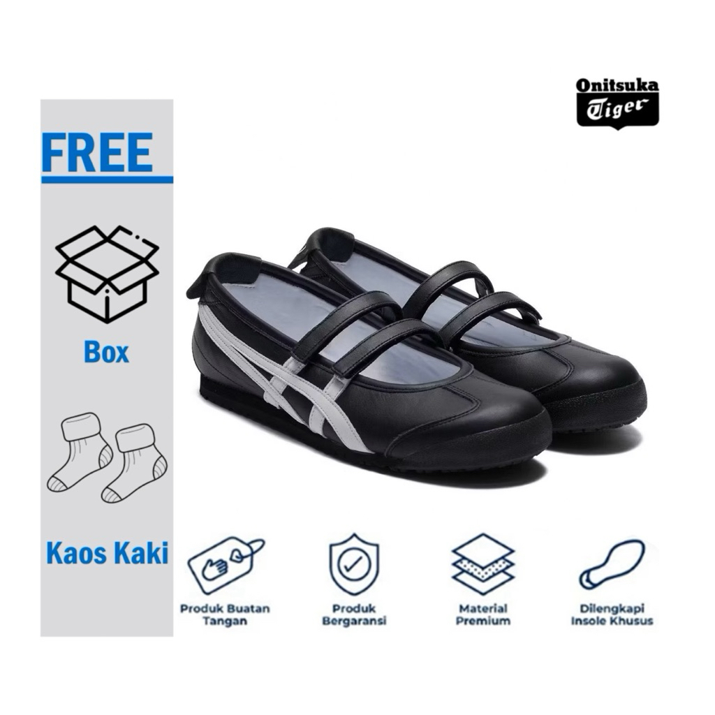 Sepatu Sneaker Onit Tiger TGRS Black White Sepatu Wanita Original