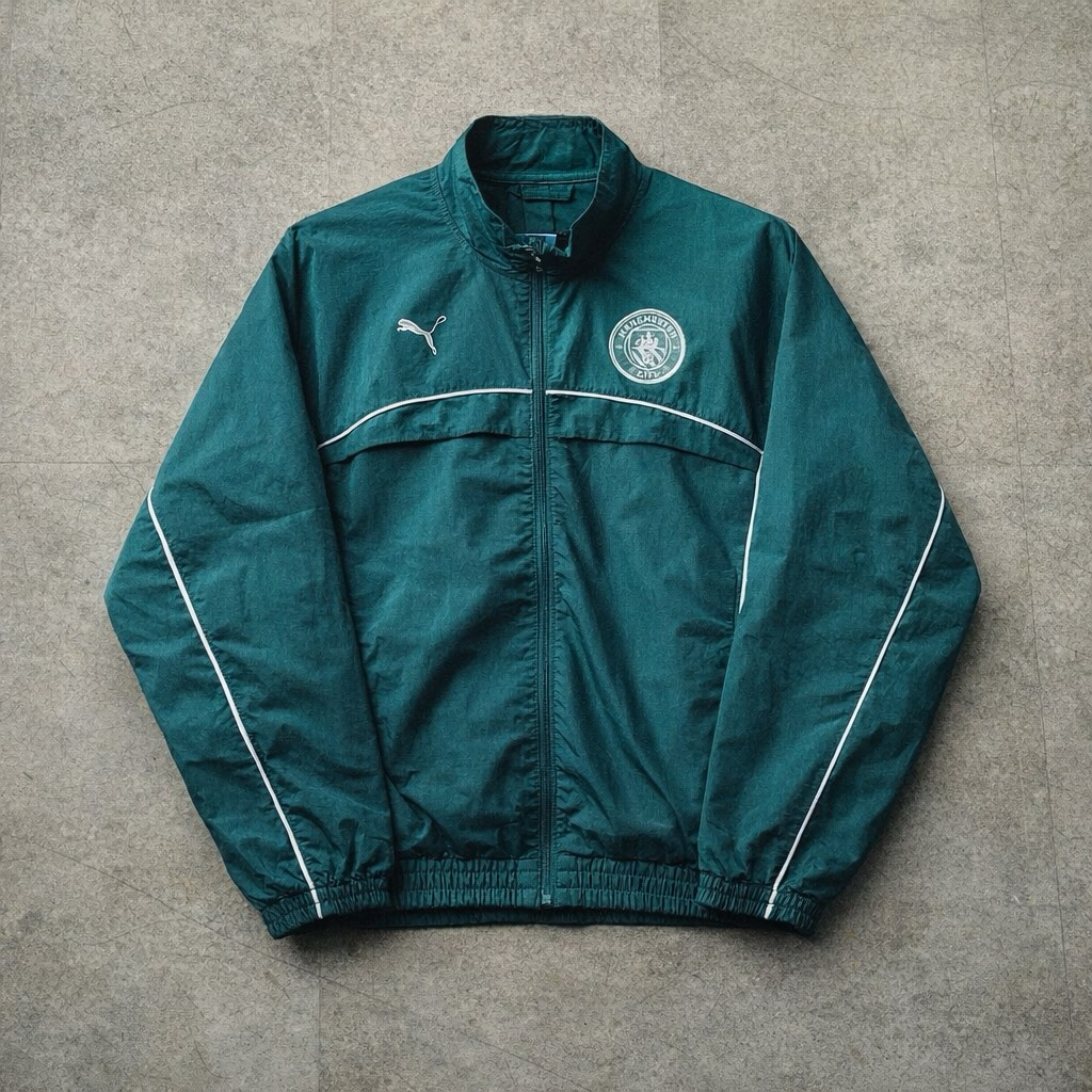 Jaket Tracktop Manchester City EA Sports Style Puma Windbreaker Hijau Sport Streetwear | Jaket Track