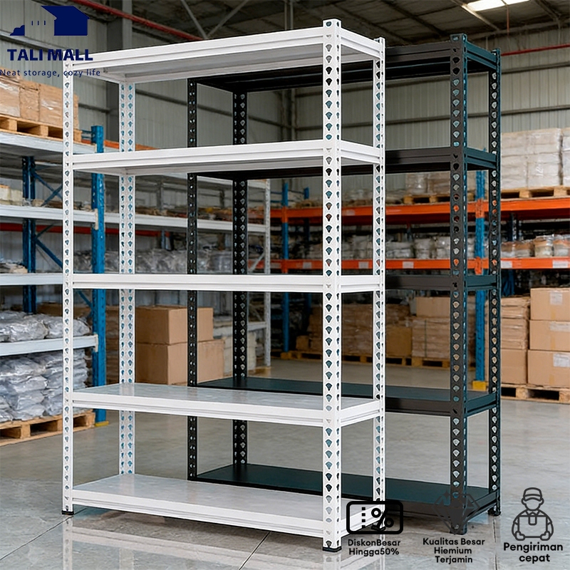 Rak Besi Serbaguna 5 Susun  Rak Gudang Besi  Rak Besi Siku Serbaguna Rak Warung 120CM*40CM*200CM