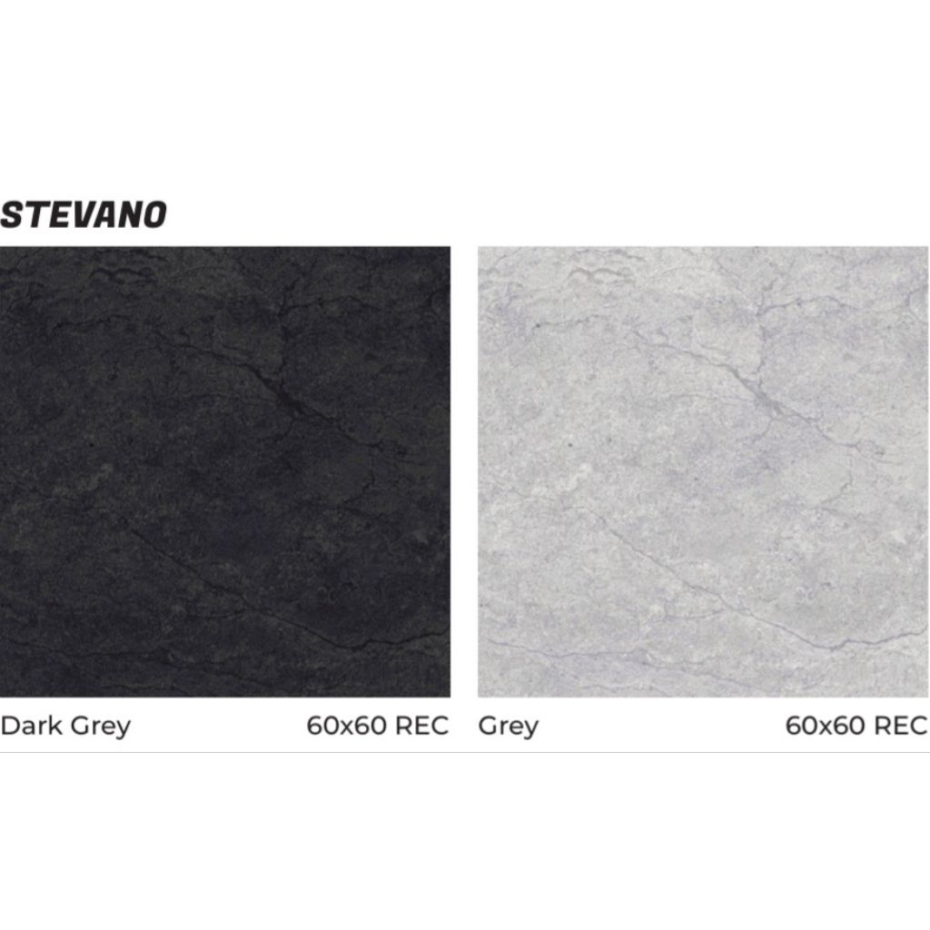 Keramik Merk Platinum Stevano Stefano Dark Grey/Grey ukuran 60x60 cm tekstur matt