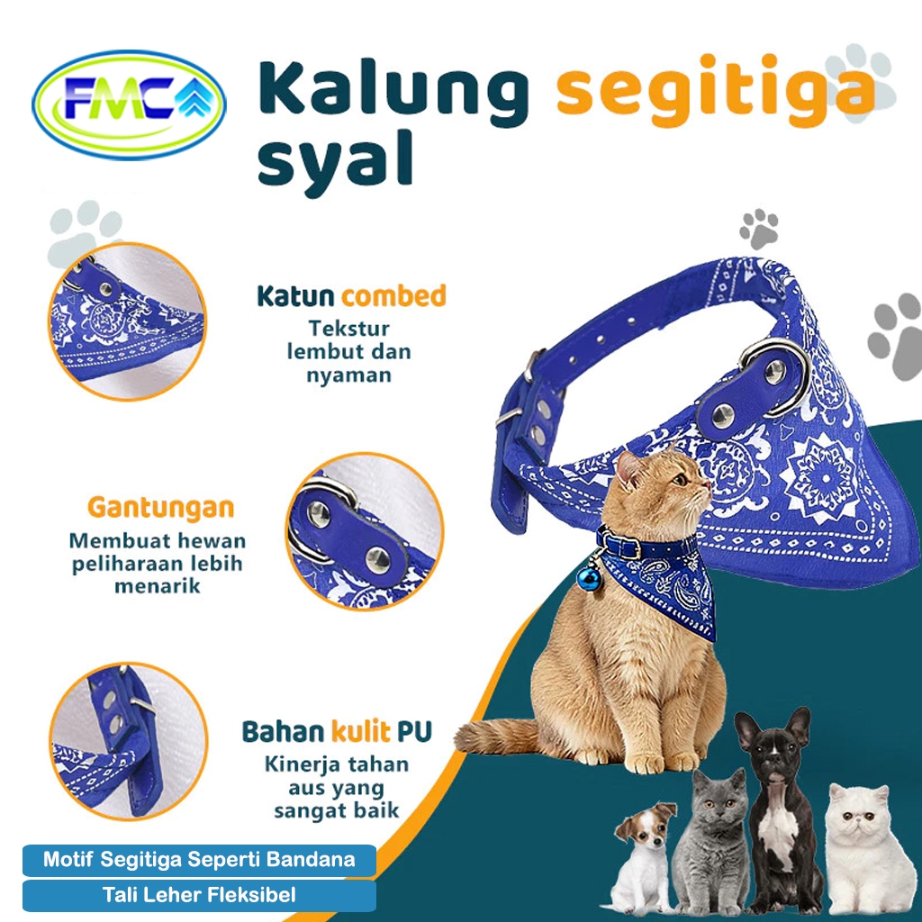 Syal Hewan Kalung Scarf Untuk Kucing Dan Anjing Membuat Penampilan Anabul Menjadi keren Syal Segitig