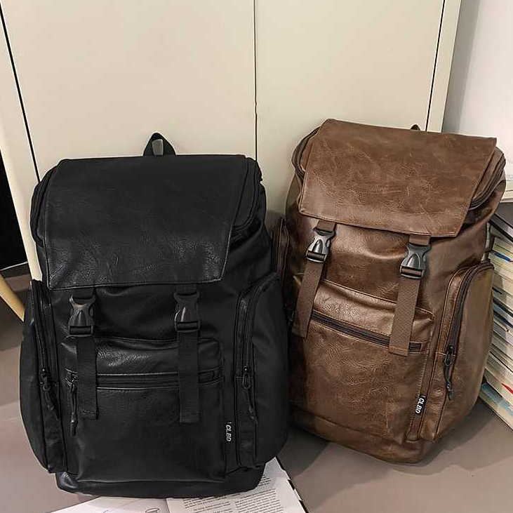 Tas Punggung Pria Kulit Sintetis Premium - Tas Kulit Inport Pria Wanita