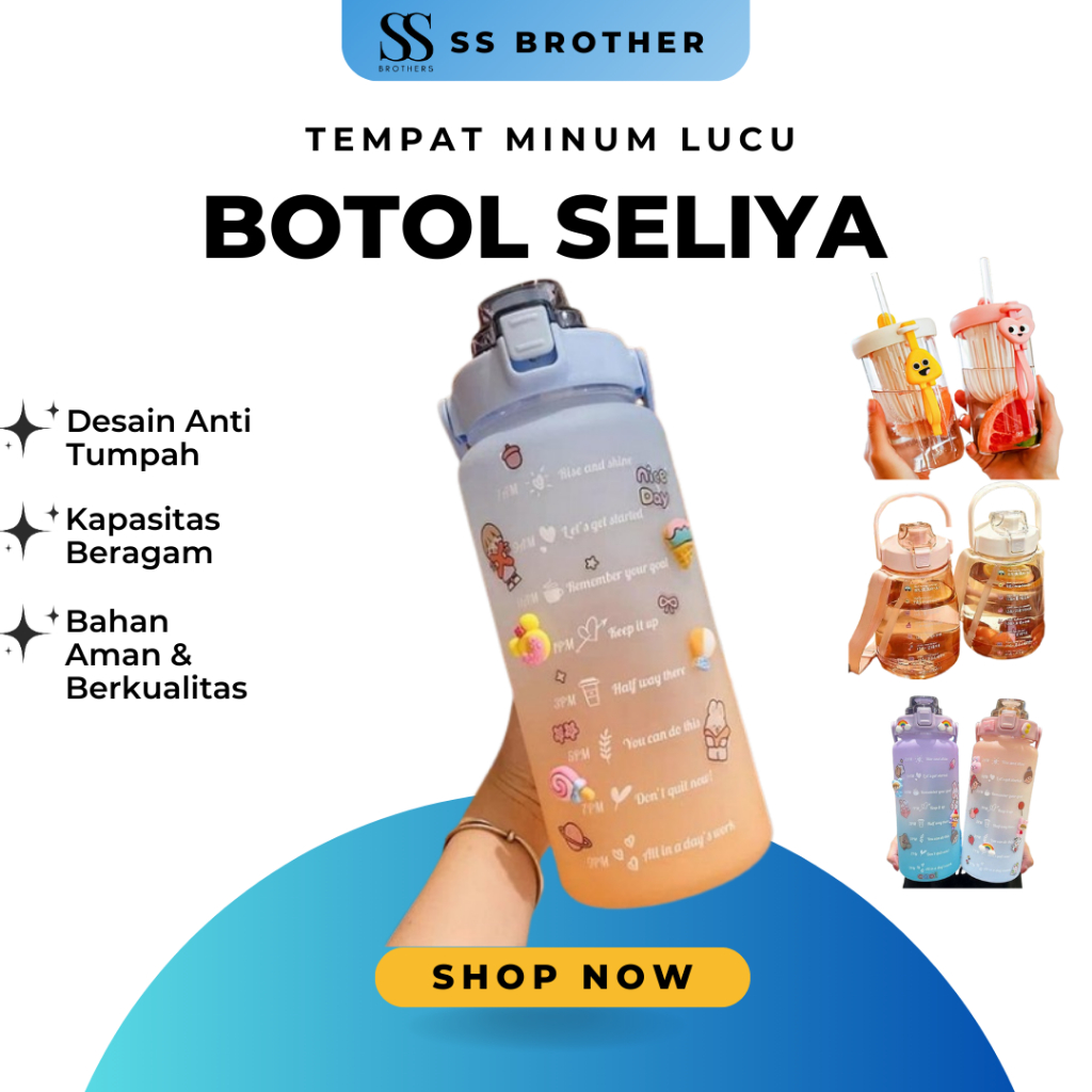 Botol Minum Anak Sekolah Tempat Minum Korea Plastik Tumblr Transparan Botol Air Minum Aesthetic Este