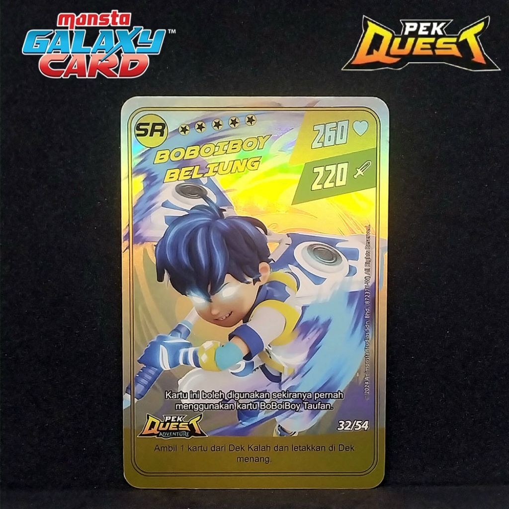 kartu Boboiboy pek quest sr beliung emas