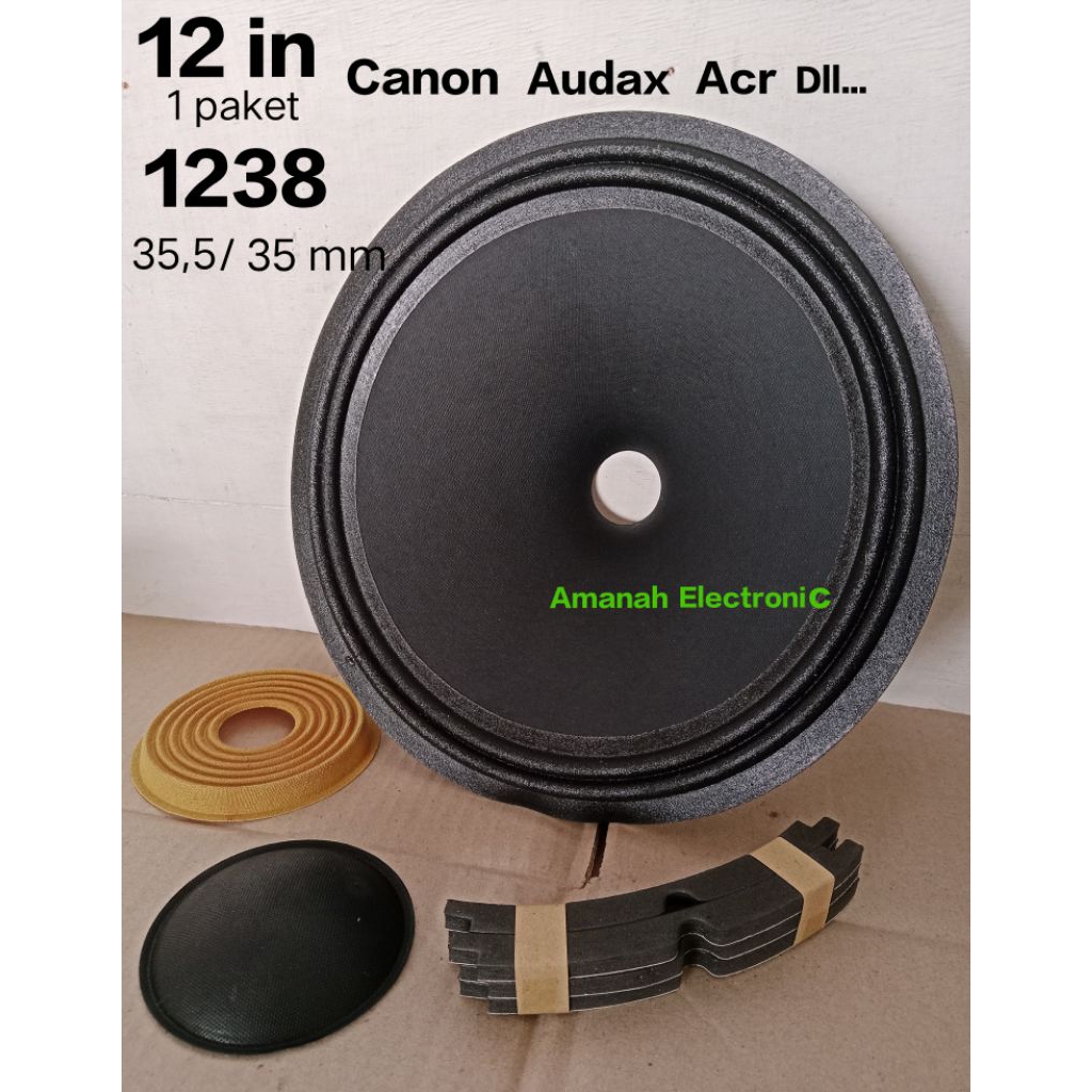 1 paket Daun damper speaker 12 inc Tipe 1238  35,5 atau 35 mm