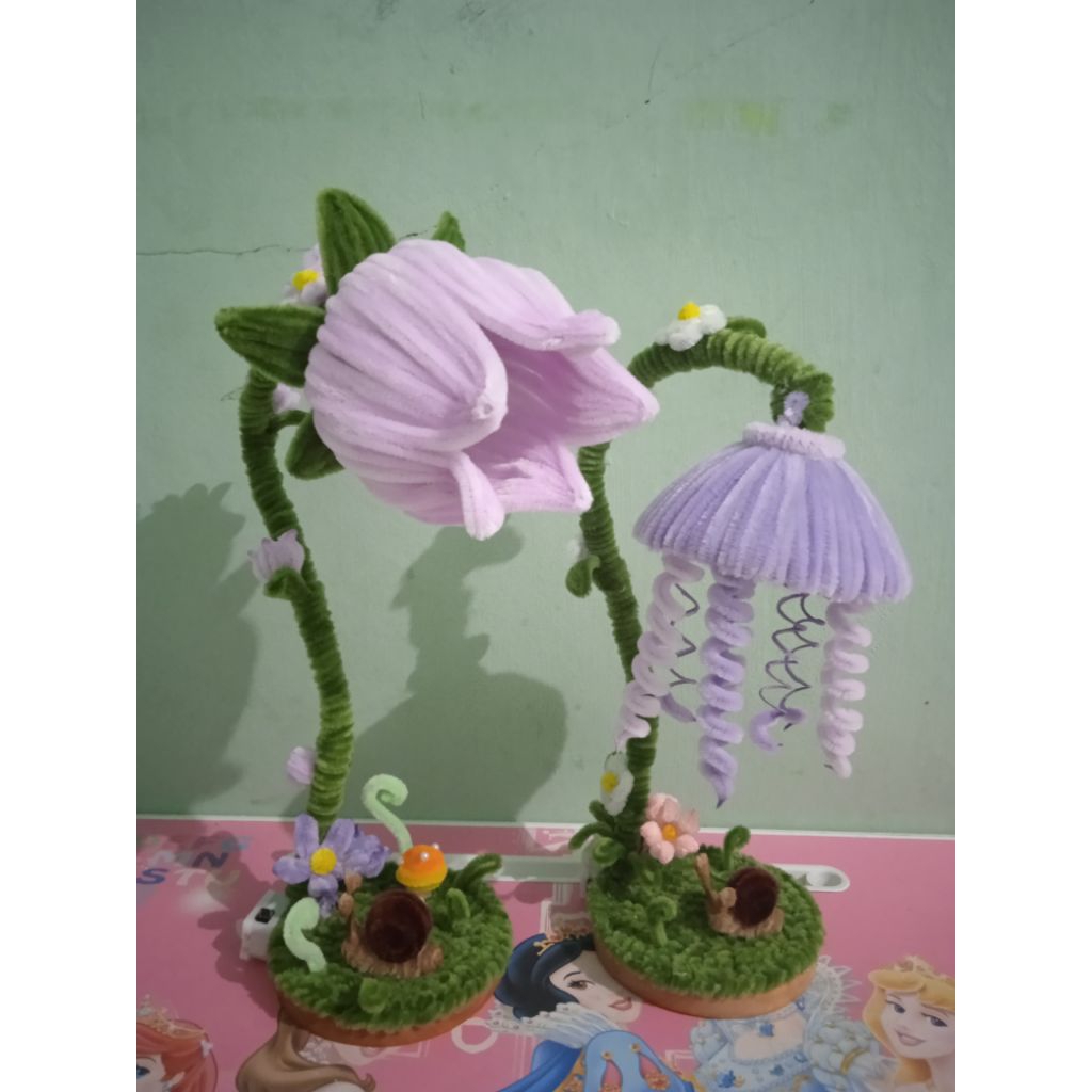 lampu hias tulip kawat bulu