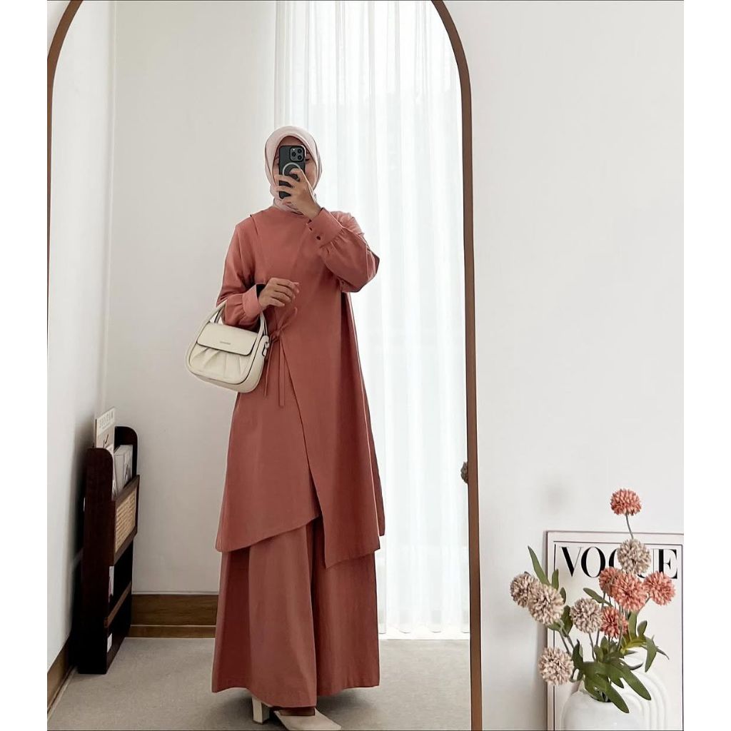 naya one set muslimah terbaru setelan tunik kulot katun