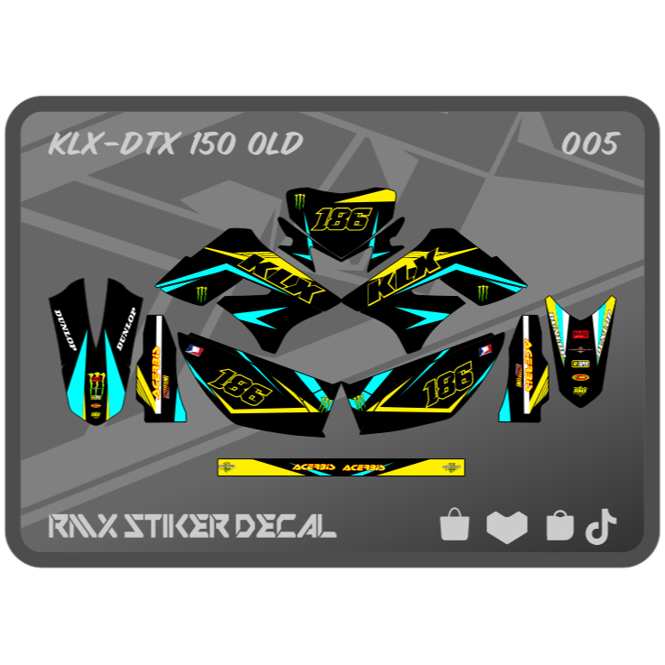 STIKER KLX 150 S/L FULLBODY (005) STICKER DECAL DEKAL D-TRACKER DTRACKER DTX LAMA OLD 2009 2010 2011