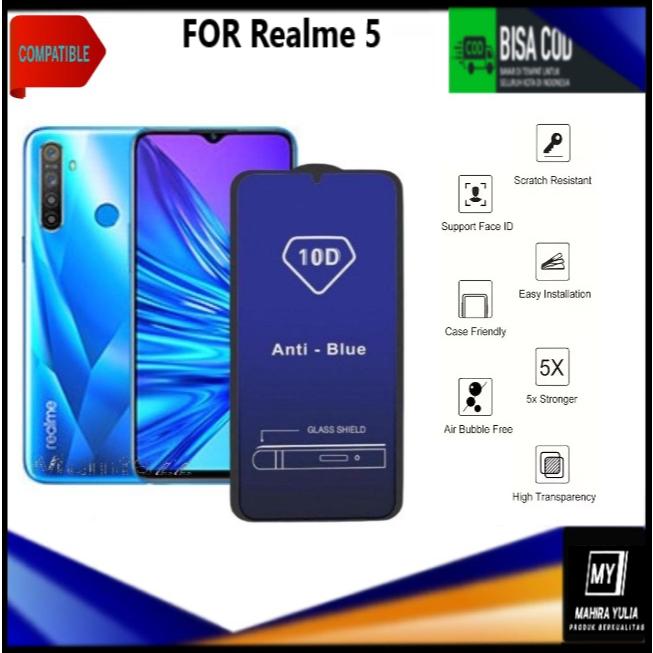 PROMO Tempered Glass Anti Radiasi Oppo Realme 5 / Realmi 5i / Realme 5s / Realme 5 Pro Anti Gores ka