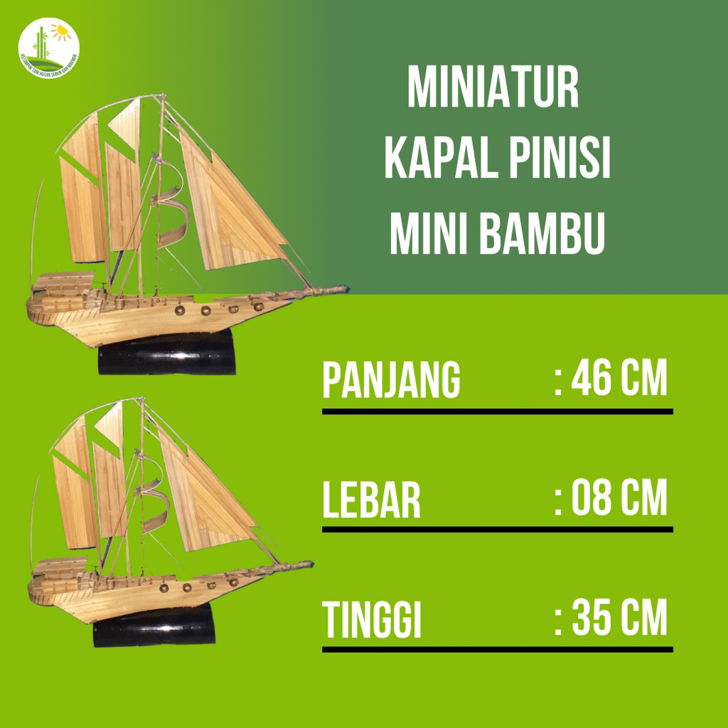 Miniatur kapal pinisi mini bambu / miniatur kapal bambu / miniatur kapal / miniatur kapal pinisi / m
