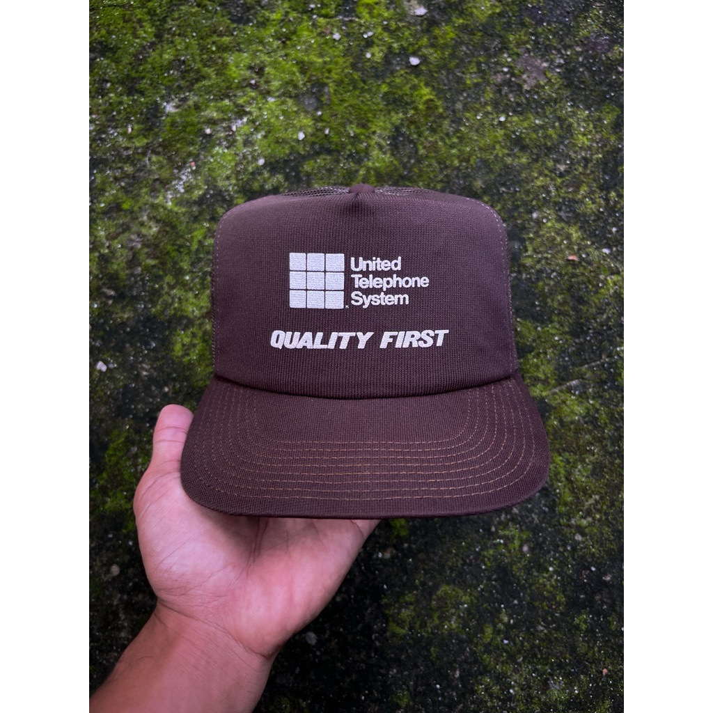 TRUCKER HAT VINTAGE 80s UNITED TLEPHONE SYSTEM MADE IN USA