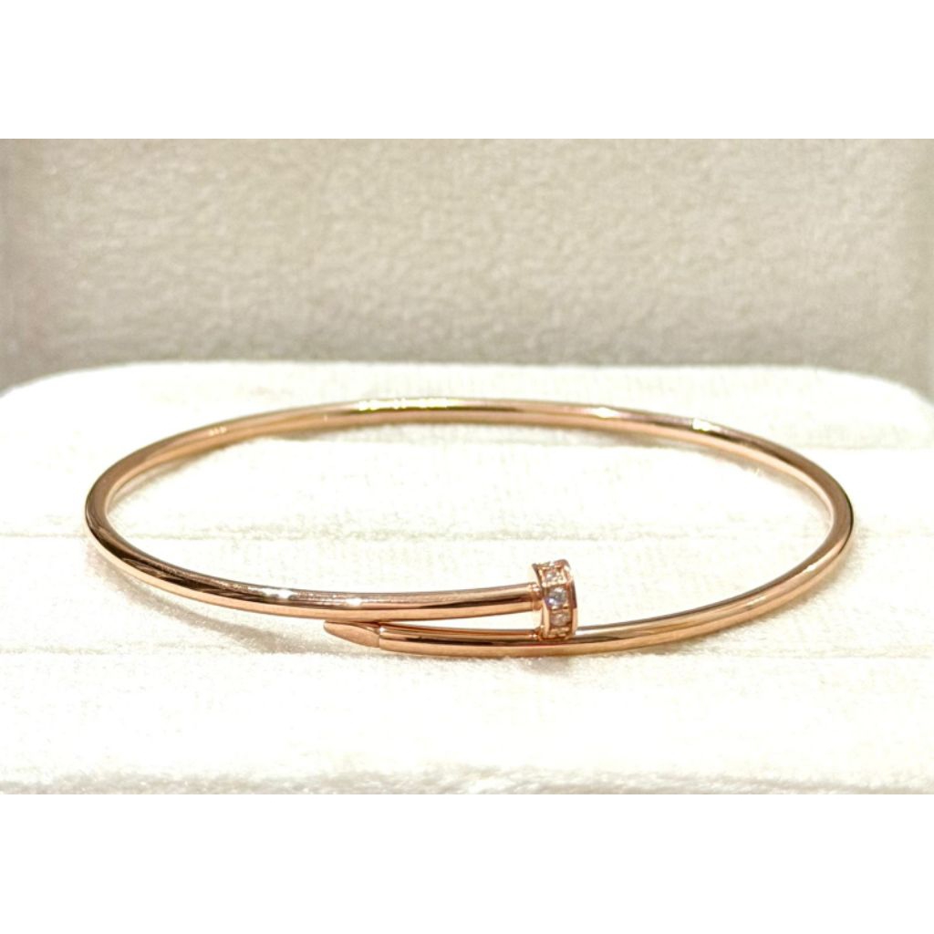 Gelang Bangle Emas Paku variasi Sirkon kadar 17k