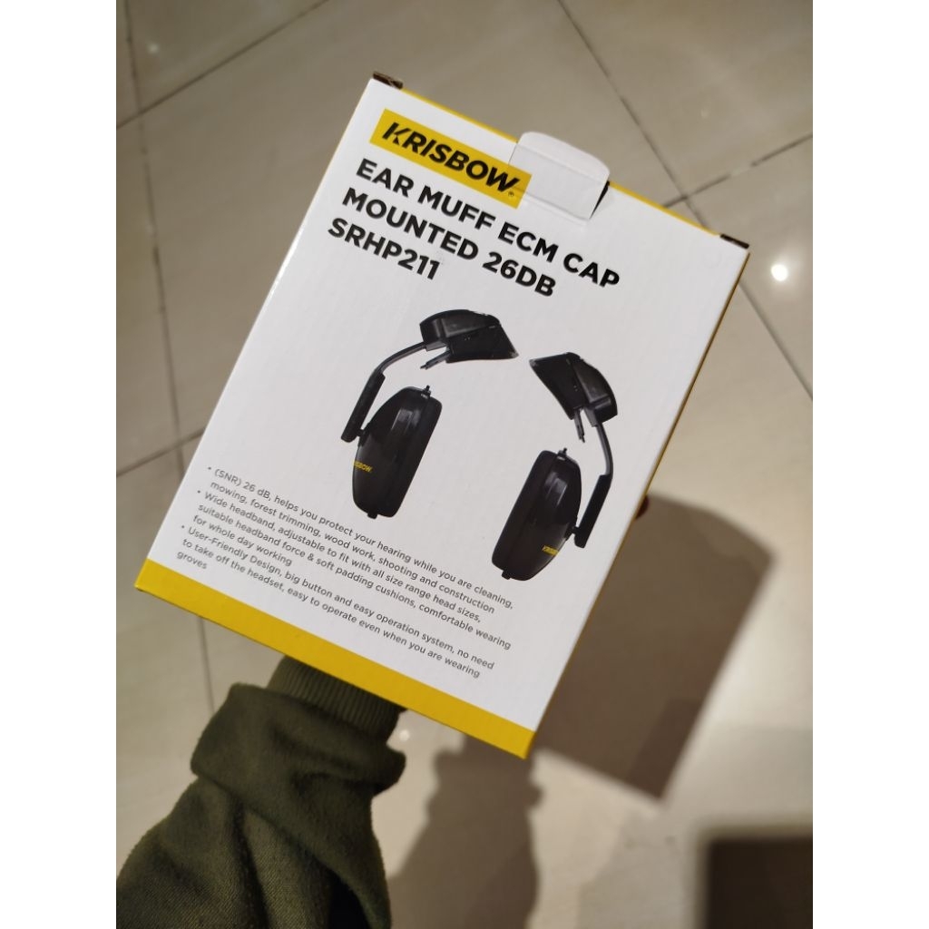 krisbow headband pelindung telinga 26db / earmuff helmet cap mounted