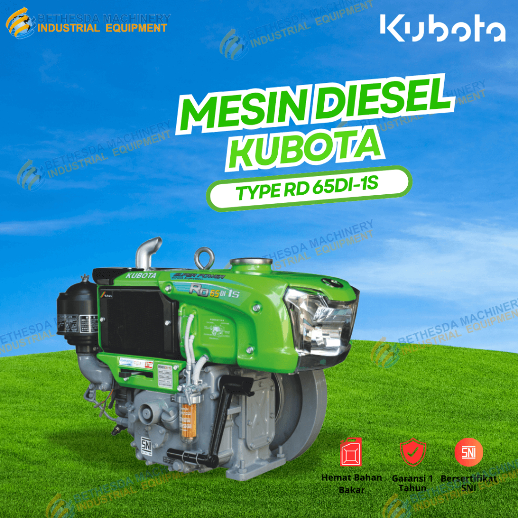Kubota Diesel 6.5 PK Mesin Penggerak 6.5HP Kubota RD 65 DI-1S Lampu