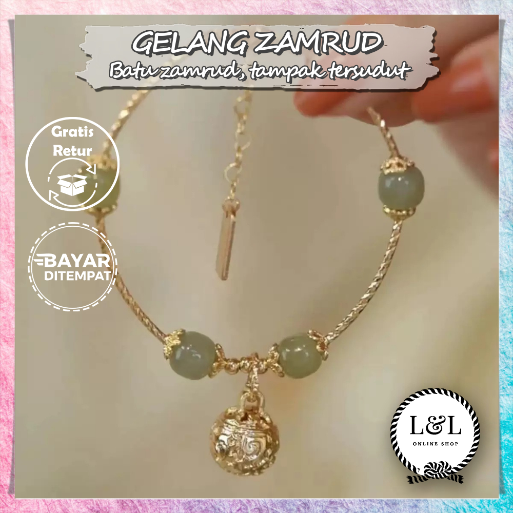 Gelang Zamrud Elegan Batu Zamrud Hijau Asli Look Perhiasan Wanita Elegan Anggun Dan Cantik Gelang Wa