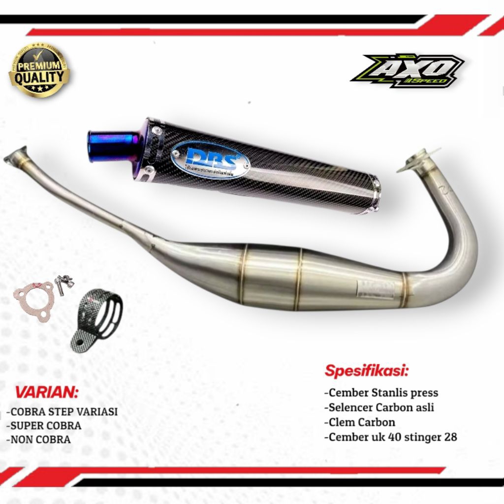 KNALPOT KAWASAKI NINJA RR R SS DBS THAILAND ASLI  EMBLEM BIRU