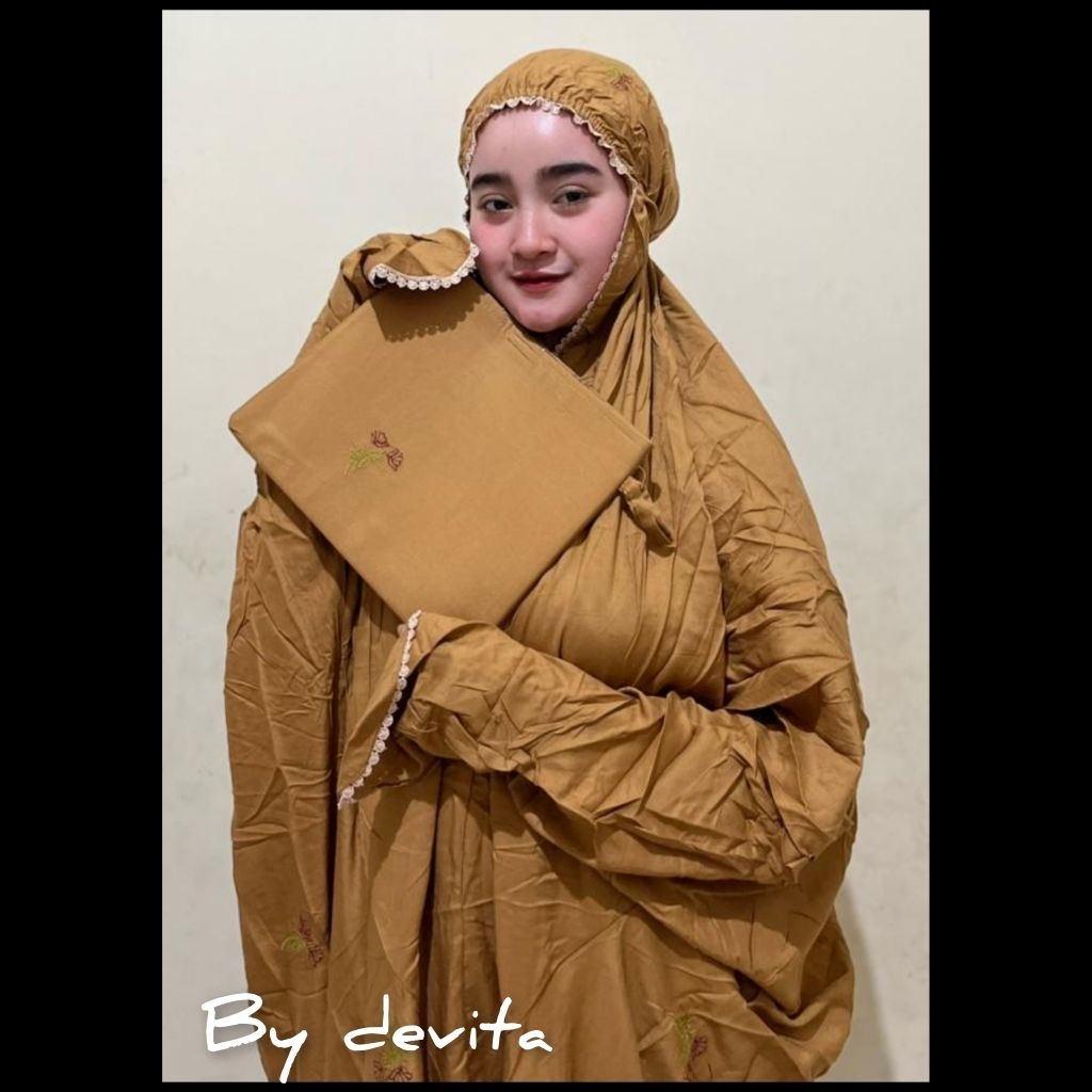 mukena rayon bordir terusan dewasa