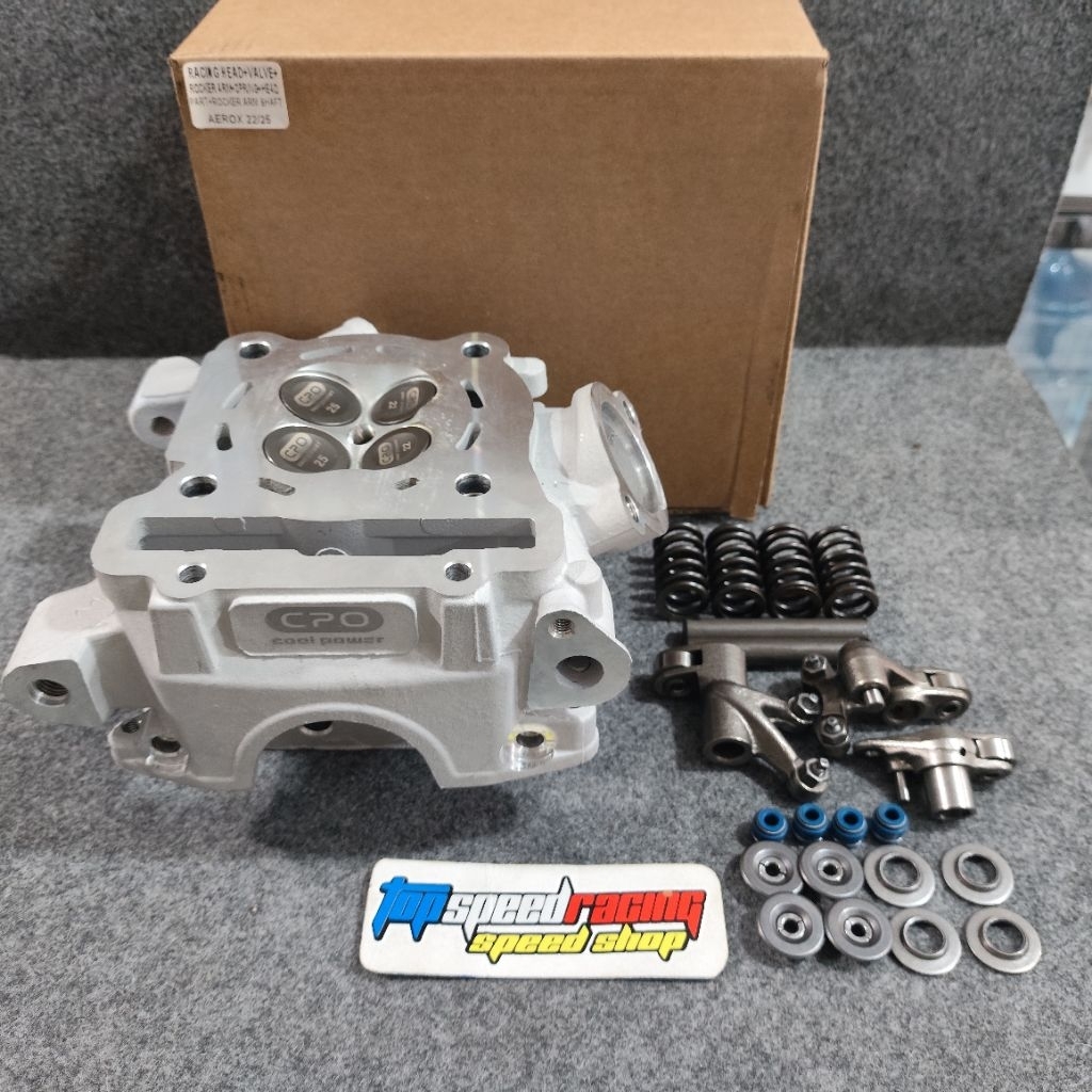 BLOK HEAD CPO CYLINDER HEAD UKURAN 22 / 25 NON PORTING BUAT YAMAHA AEROX 155 / NEW NMAX / NEW AEROX