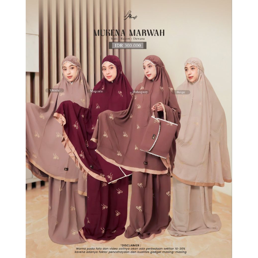 Mukena marwah arrafi warna terbaru promo ready siap kirim