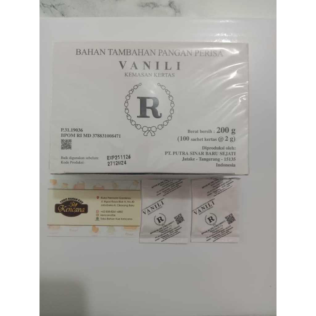 Vanili Bubuk Sachet Vanillie W -  per Sachet, Praktis dan Mudah Digunakan/ Vanili
