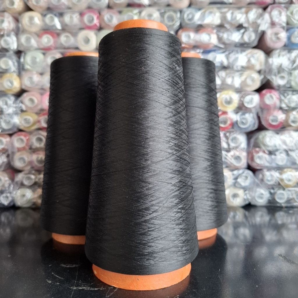 1 Kg benang obras hitam benang obras hitam kuat dan berkualitas