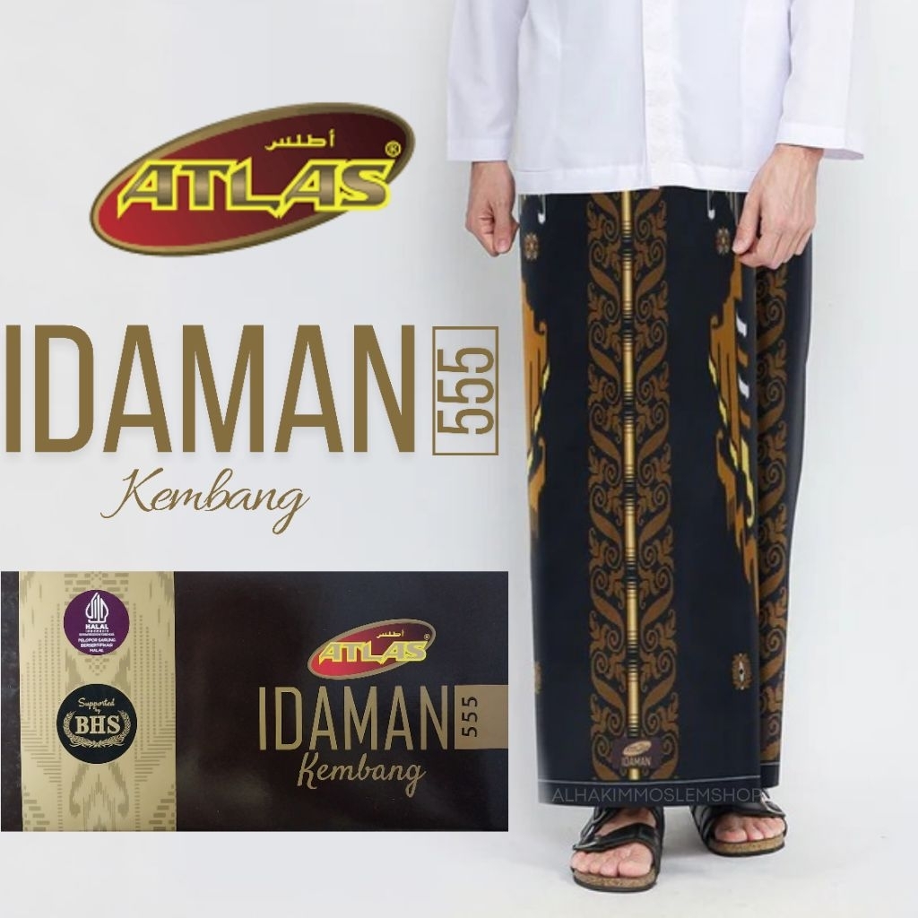 Sarung ATLAS 555 Kembang Motif BHS JLE Sarung Atlas Dewasa Terbaru Motif BHS