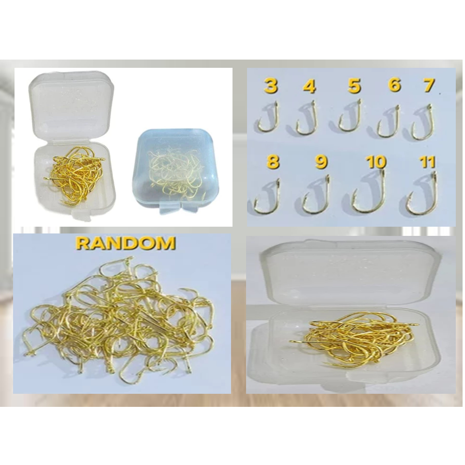 MATA Kail GOLD EMAS Pancing Kotakan Murah Random Warna Emas