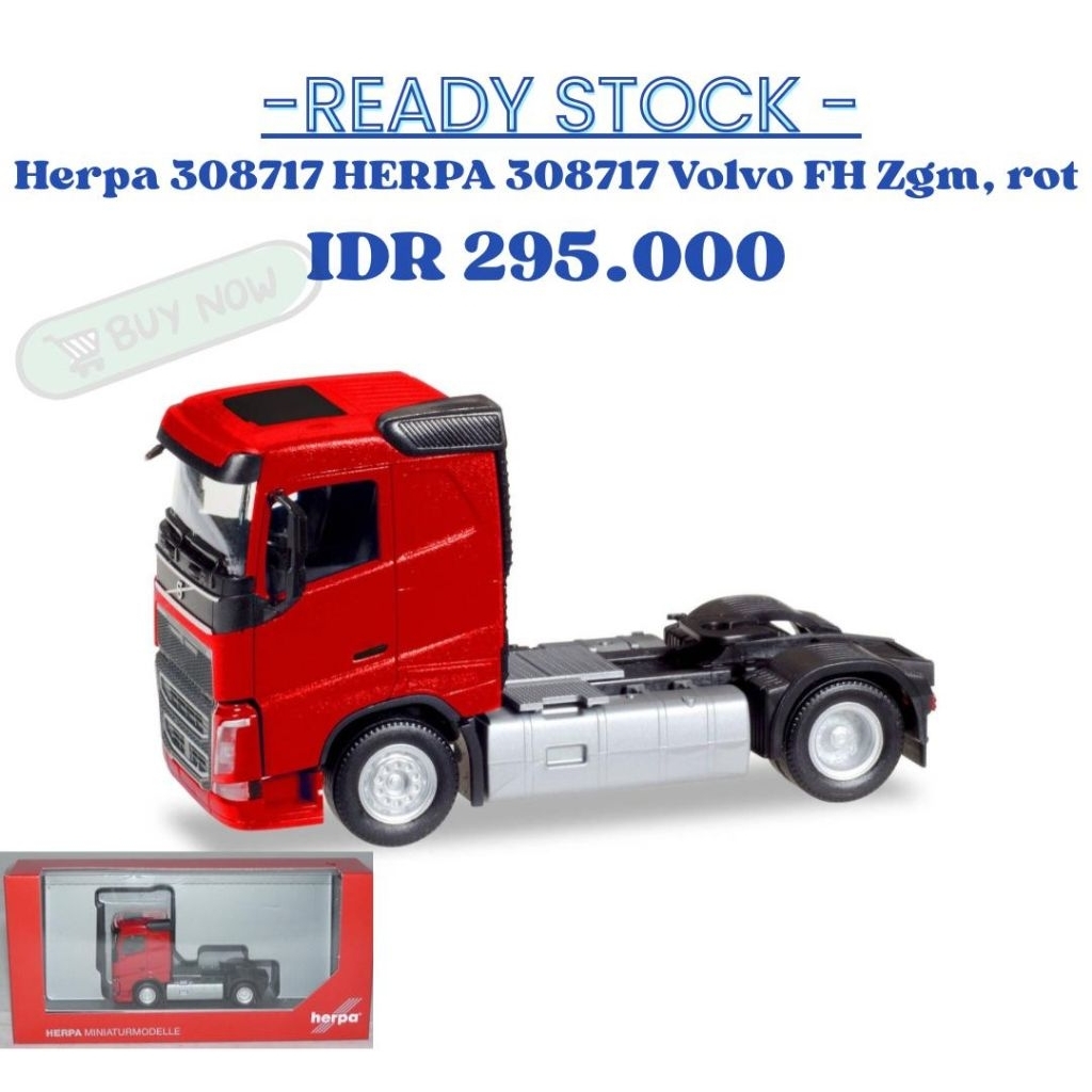 Herpa 308717 Volvo FH Zgm, rot. 1:87 HO