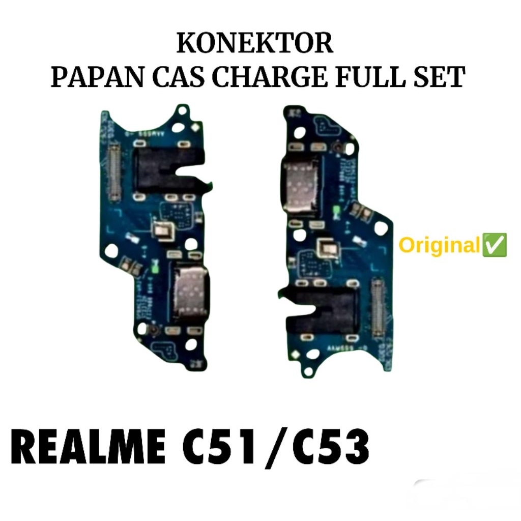 Konektor Papan Cas Charger Full Set HP Realme C51 C53 Original Dock Charging PCB Board Port USB Type