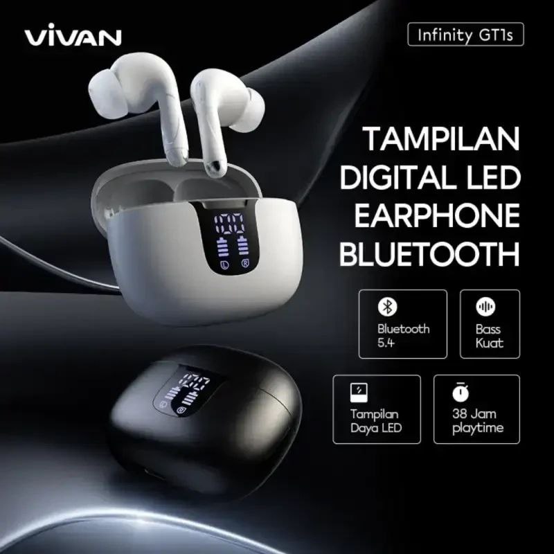 HEADSET BLUETOOTH TWS VIVAN INFINITY GT1S | TERLARIS