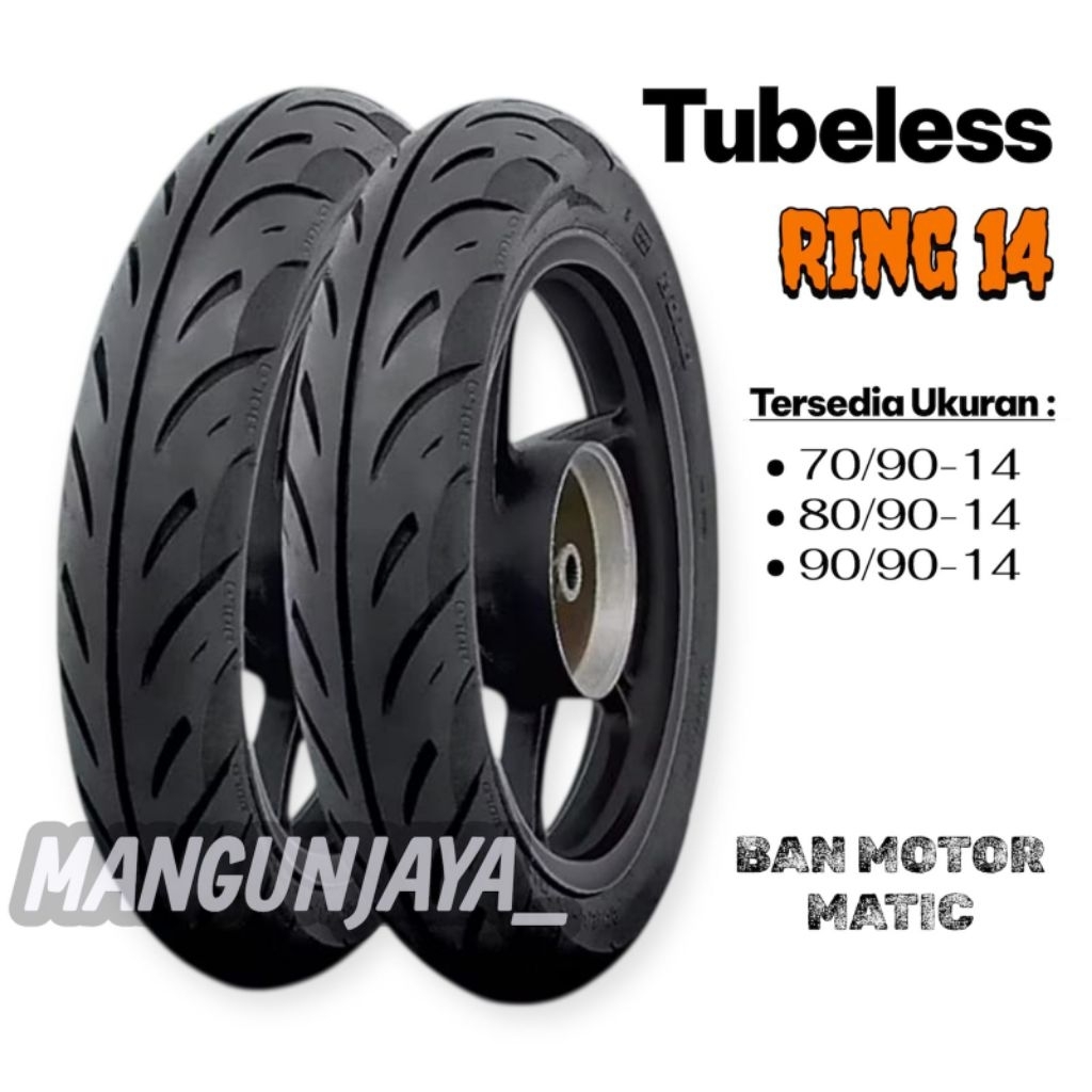 Ban Motor Tubles Matic BEAT VARIO SPACY MIO EXON X-RIDE Ukuran 80/90 & 90/90 Ring 14 Ban Baru