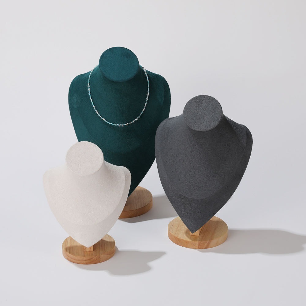 Aineed | Display kalung kayu - Manekin leher - Pajangan kalung - Display organizer