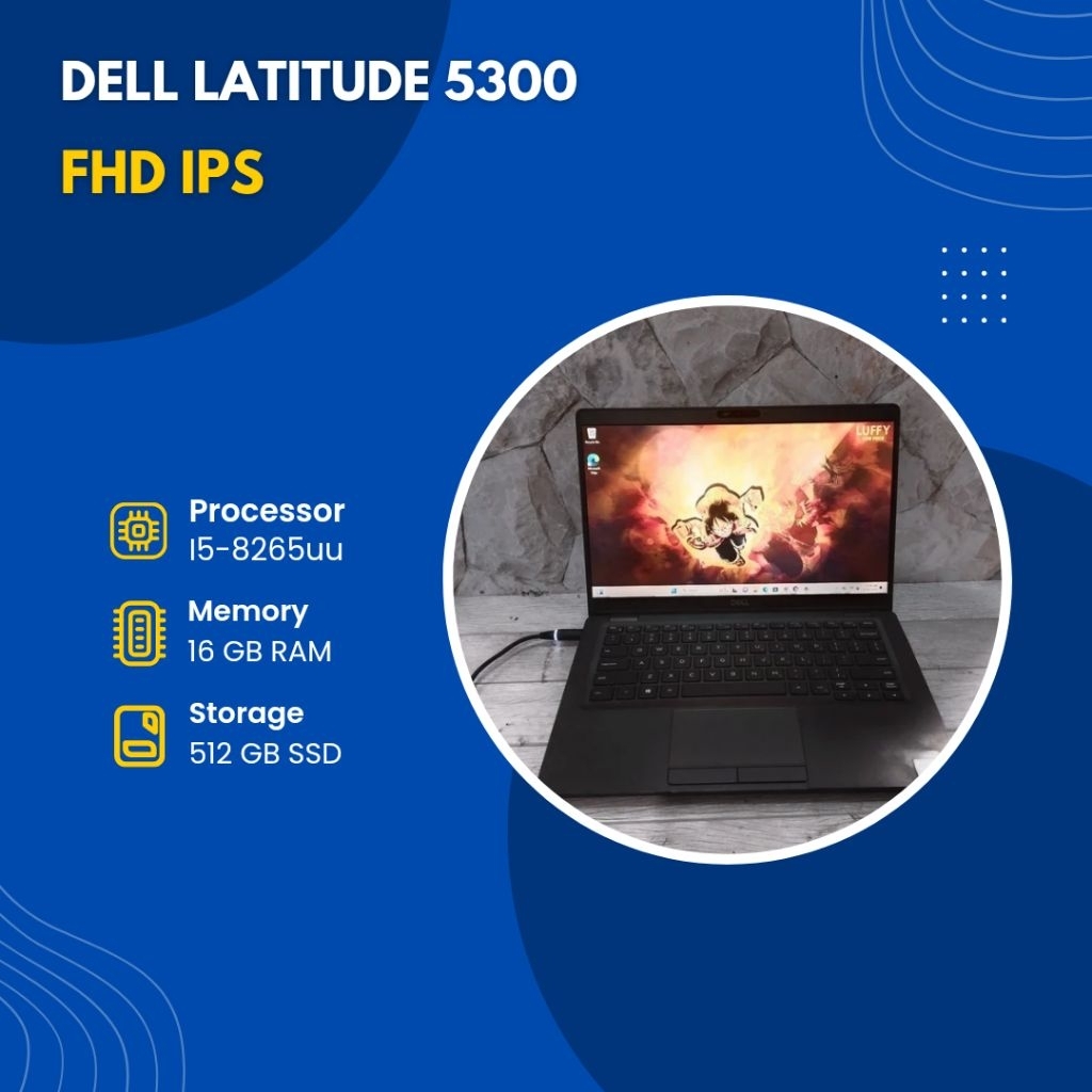 DELL LATITUDE 5300 i5-8265U/RAM 16GB/SSD 1TB NVME/FHD IPS