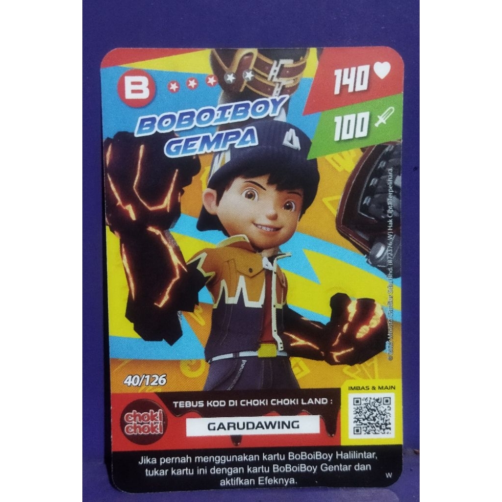 card Boboiboy galaxy Monsta cokichoki nonfoil/biasa (1pcs)